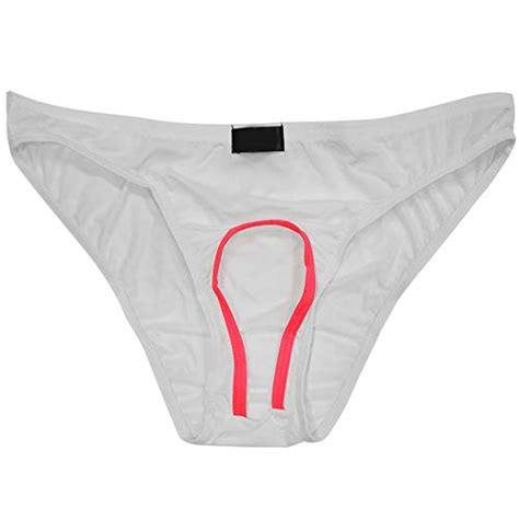 Elsayx Men S Sexy Low Rise Hollow Bikini Briefs Open Front Underwear White In Oman Whizz G