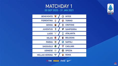 Calendario Serie A Le Giornate Del Campionato 2020 21 Foto