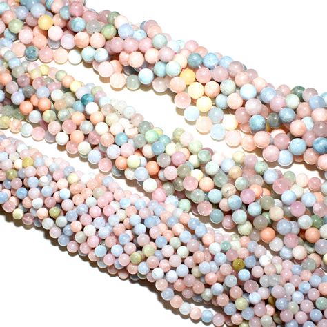 Aaa Grade Natural Morganite Gemstone Round Beads Sold By Inch