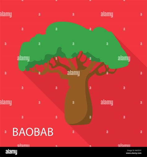 Baobab Icon Flat Style Stock Vector Image Art Alamy