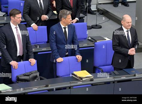 Florian Toncar Robert Habeck Und Olaf Scholz In Der 159 Sitzung Des