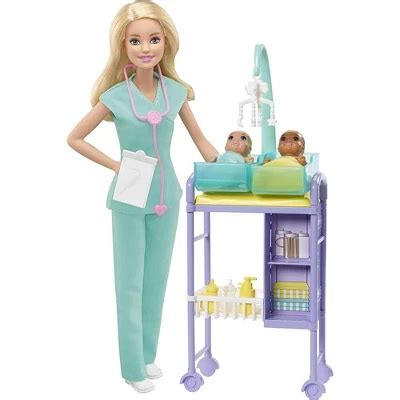 Barbie Baby Doctor Playset With Brunette Doll Infant Dolls Exam Table And Accessories Target