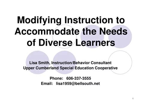 Ppt Modifying Instruction To Accommodate The Needs Of Diverse Learners Powerpoint Presentation