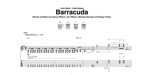 Barracuda Guitar Tab Print Sheet Music Now