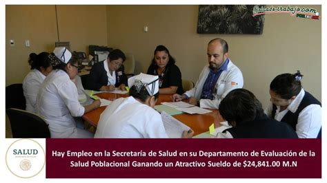 Hay Empleo En La Secretar A De Salud En Su Departamento De Evaluaci N