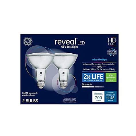 GE Reveal 2 Pack 75 W Equivalent Dimmable Flood Color Enhancing Par30