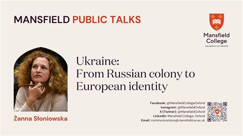 Mansfield Public Talk With Anna S Oniowska Ukraine From Russian