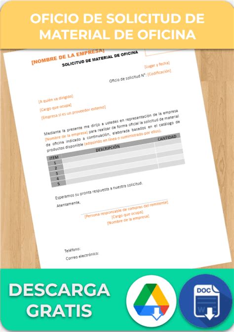 Oficio De Solicitud De Material De Oficina Ejemplos Y Formatos Excel