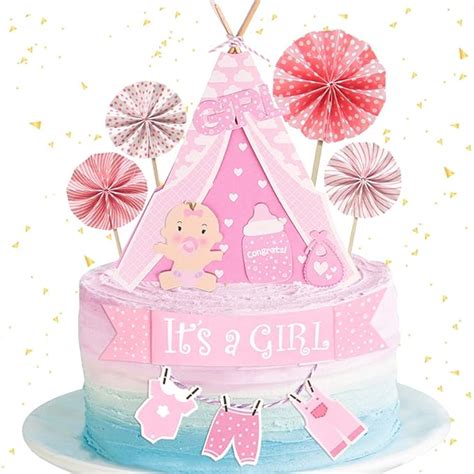 Tortendeko Babyparty M Dchen Its A Girl Girlande Tortendeko Geburtstag