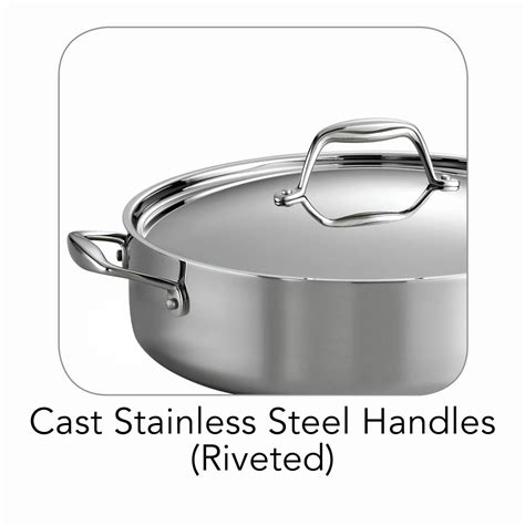 Quart Tri Ply Clad Stainless Steel Covered Deep Saut Pan Tramontina Us