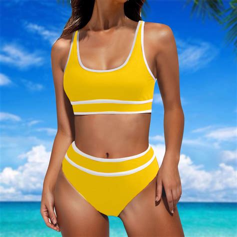 Bzhegqhd Bikini Sets For Women High Waist Clearance Swimsuits For Women Piece Hawaiian