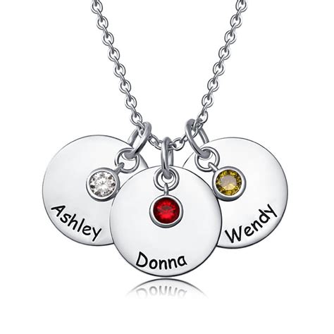 Personalized Charms Necklace with 1-10 Birthstone - Adorlla