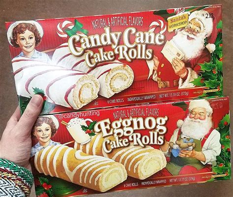 Little Debbie Candy Cane And Eggnog Cake Rolls 2017 Little Debbie