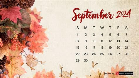 September 2024 Calendar Desktop Wallpaper Carmen Starlene