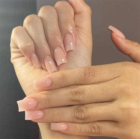 Natural Nail Colors Acrylic Square Neutral Acrylic Nails Natural