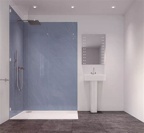 Splashwall Sky Blue Single Shower Panel L2420mm W585mm T11mm