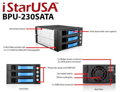 Istarusa Bpu Sata Bpl Two Inch To Three Inch Sata Hot Swap Mobile Rack Raid Cage