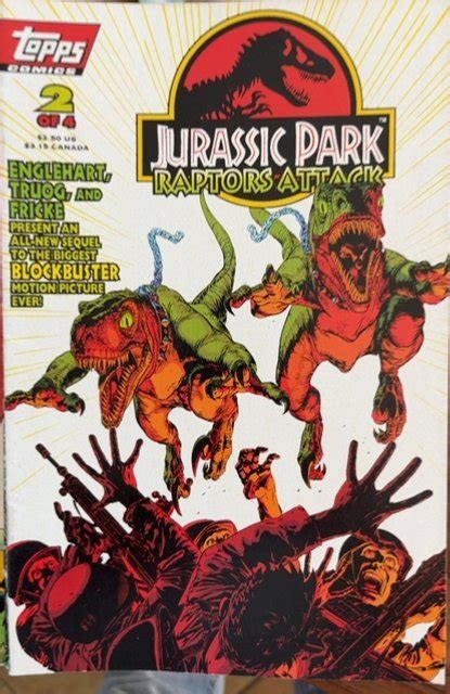 Jurassic Park Raptors Attack 2 1994 Jurassic Park Comic Books Modern Age Topps Horror