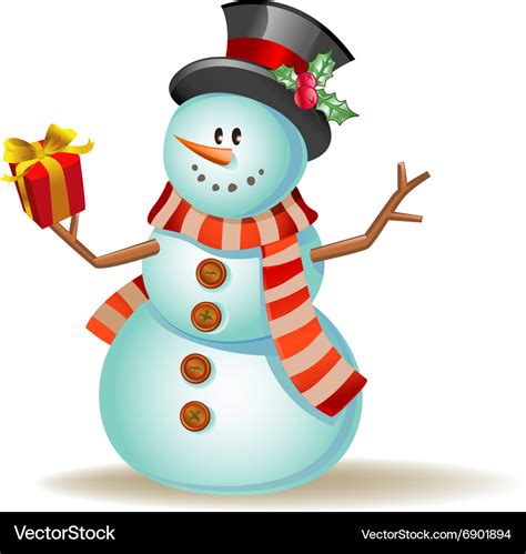 Cartoon Snowman Royalty Free Vector Image Vectorstock F