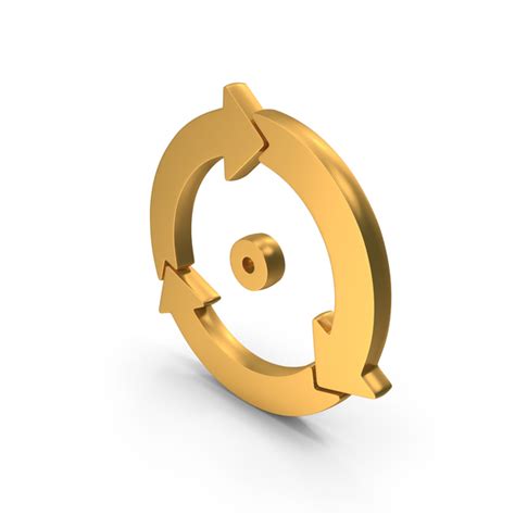 Gold Refresh Circle With Three Step Cycle Arrows Icon PNG Images PSDs