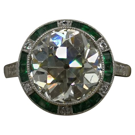 Art Deco 2.44 Carat Natural No Enhancement Emerald Ring at 1stDibs