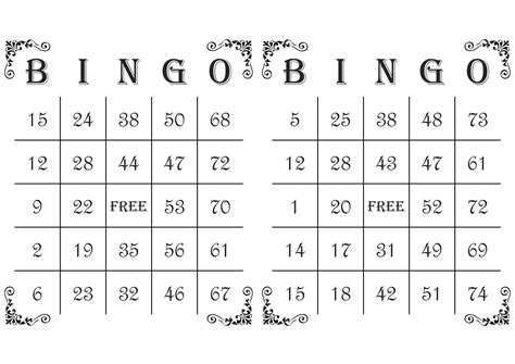 Bingo Cards Printable Free PDF - Printable Bingo Cards