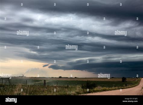 Large Wall Cloud And Irrigation Stock Photo Alamy