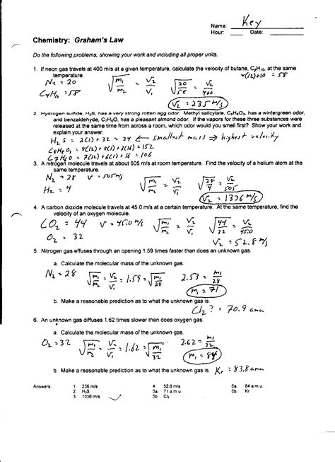 Ideal Gas Laws Worksheet