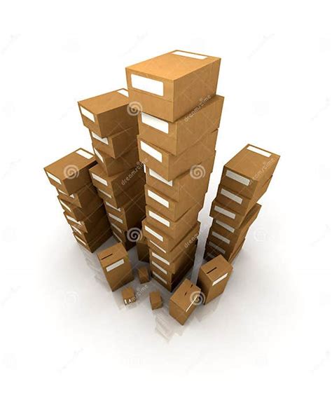 Huge Piles Of Cardboard Boxes Stock Illustration Illustration Of Mail