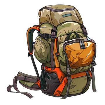 Hiking Backpack Clipart Travel Bag Adventure Backpack PNG