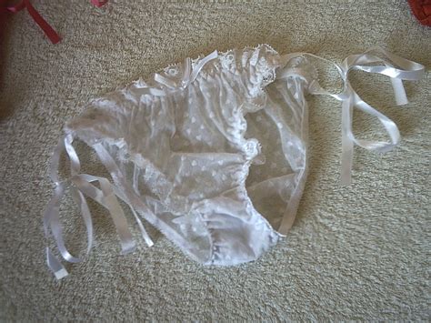 Cute Sexy Virgin White Tie Side String Bikini Panties Baby Doll Frilly
