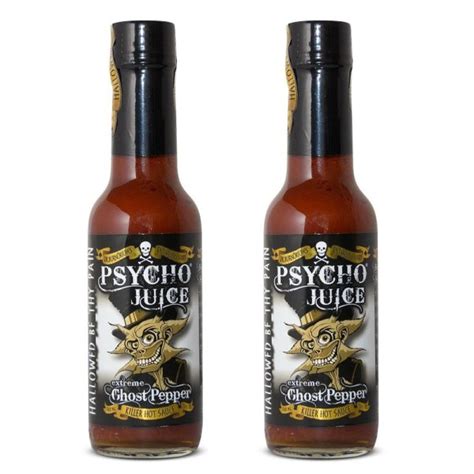 PSYCHO JUICE Extreme Ghost Pepper x bottles Dr Burnöriums Hot Sauce Emporium