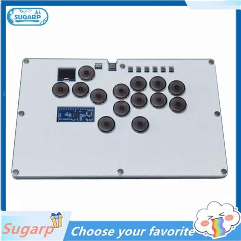 Sugarp Arcade Fighting LED Hot Swap For Hitbox Leverless Controller Xinput Dinput Mini Buttons