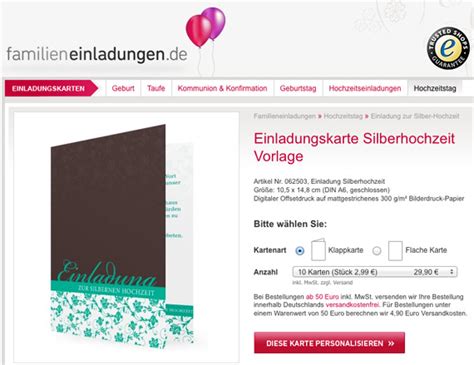 Blog Familieneinladungen De Startseite Einladungen Zur Silberhochzeit