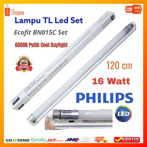 Jual Philips Tl Led 16 Watt Set Bn015c Lampu Neon T8 16w 16watt 16 W