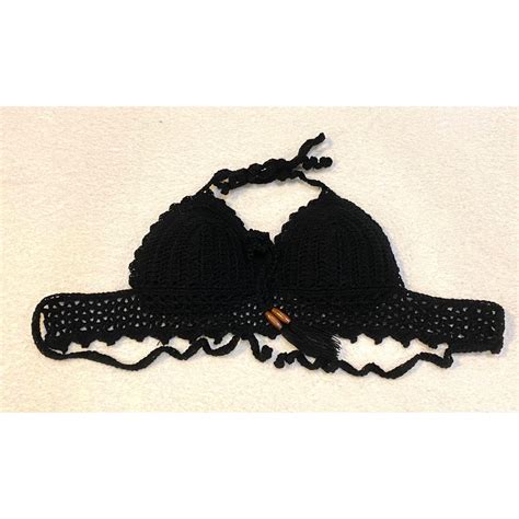 บราถก บราไหมพรม มฟองนำเสรมอก ชดวายนำ ไหมพรม เสอใสเทยวทะเล crochet bikini Shopee