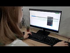 Horny Secretary Sucks And Fucks Boss S Big Dick To Creampie Caught Masturbating At Workplace