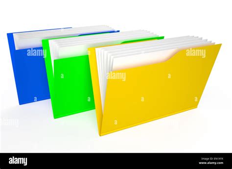 colored folders isolated on white background Stock Photo - Alamy