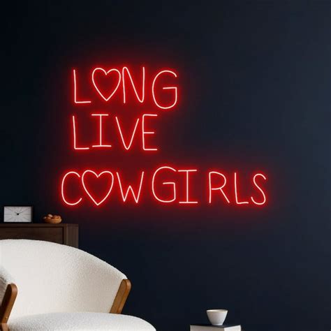 Handmadetneonsign Long Live Cowgirl Led Sign Cowgirl Neon Sign