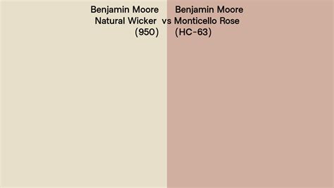 Benjamin Moore Natural Wicker Vs Monticello Rose Side By Side Comparison