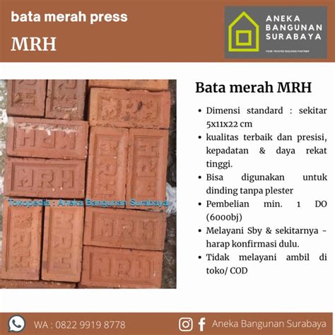 Jual Bata Merah Mrh Do Bj Bata Merah Press Grade A Kota