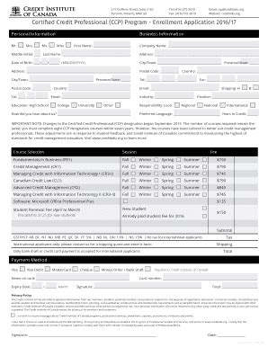 Fillable Online Certified Credit Professional Ccp Program