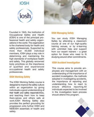 Iosh Courses Iosh Training Service Provider From New Delhi