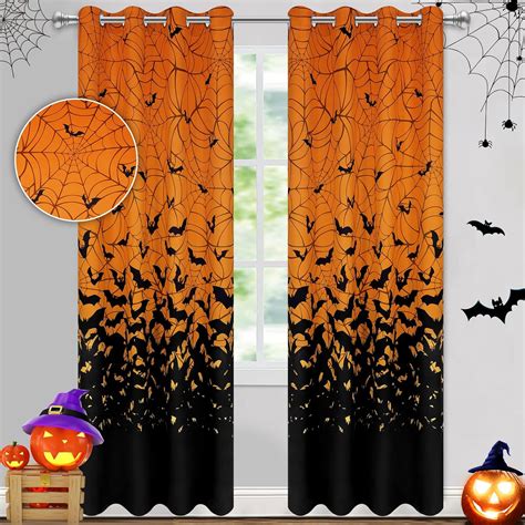 Amazon Bleum Cade Halloween Ombre Curtains For Living Room Spider