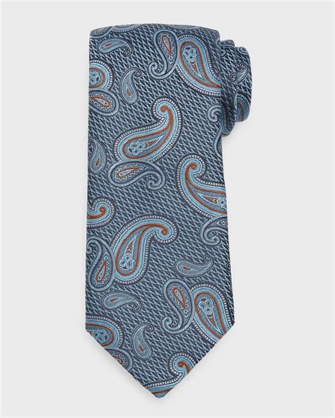 Canali Men S Paisley Jacquard Silk Tie Neiman Marcus