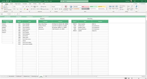 Printable Receiving Log Template Excel