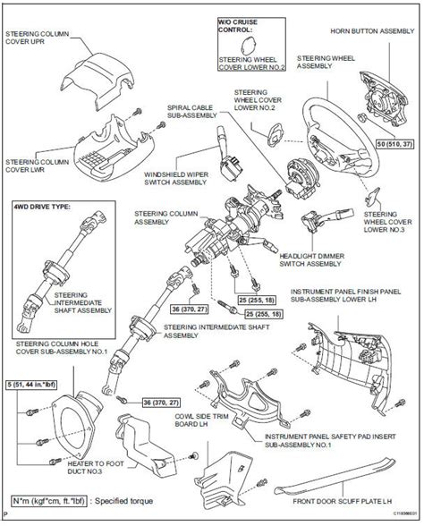 Toyota Sienna Service Manual Steering Column Assembly Steering Column