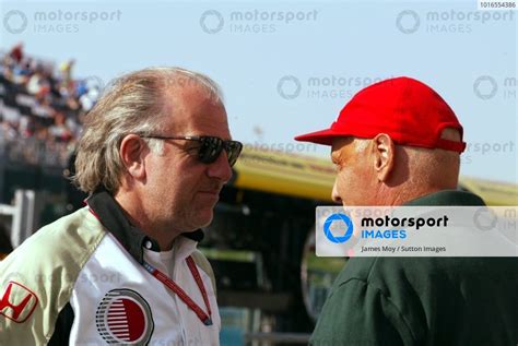 L To R David Richards Gbr Bar Team Principal Talks With Niki Lauda