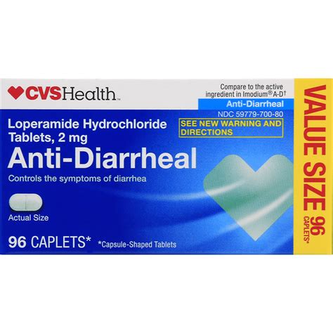 CVS Health Anti Diarrheal 2 Mg Caplets Value Size 96 Each Delivery