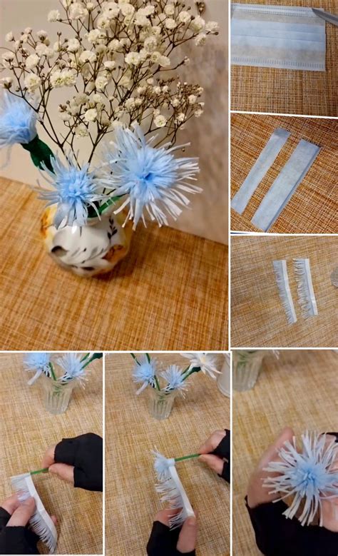 Хризантемы из медицинских масок